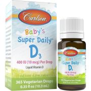 Carlson Labs Baby's Super Daily D3 400iu 365 Drops 10.3ml Box and Product