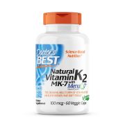 Doctor's Best Natural Vitamin K2 MK-7 with MenaQ7 100 mcg 60 Veggie Capsules