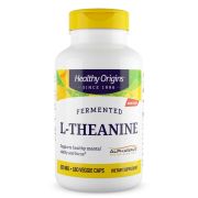 Healthy Origins L-Theanine 100mg 180 Vegetarian Capsules Front of bottle
