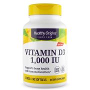 Healthy Origins Vitamin D3 1,000iu Softgels Front of Bottle