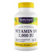 Healthy Origins Vitamin D3 2,000iu 360 Softgels Front of bottle
