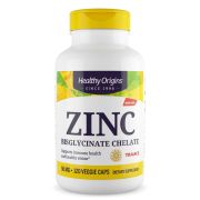 Healthy Origins Zinc Bisglycinate Chelate 50mg 120 Veggie Capsules Front of bottle