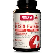 Jarrow Formulas Vitamin Methyl B12 & Methyl Folate 60 Cherry Chewable Tablets