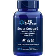 Life Extension Super Omega-3 EPA/DHA Fish Oil Sesame Lignans & Olive Extract 240 Softgels