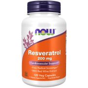 NOW Foods Natural Resveratrol 200 mg 120 Veg Capsules