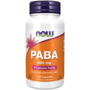 NOW Foods PABA (Para-Aminobenzoic Acid) 500 mg 100 Capsules