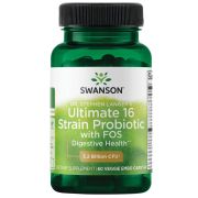 Swanson Dr. Stephen Langer's Ultimate 16 Strain Probiotic with Fos 3.2 Billion CFU 60 Vegetarian Capsules Front of bottle
