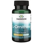 Swanson L-Ornithine 500 mg 60 Veggie Capsules Front of bottle
