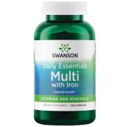 Swanson Daily Essentials Multi with Iron 250 Capsules Front of bottle
