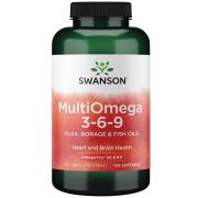 Swanson Multiomega 3-6-9 Flax, Borage & Fish Oils 120 Softgels