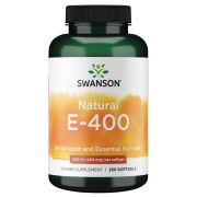 Swanson Natural Vitamin E Natural 400iu (268 mg) 250 Softgels Front of bottle
