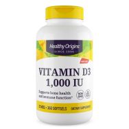 Healthy Origins Vitamin D3 1,000iu 360 Softgels Front of Bottle